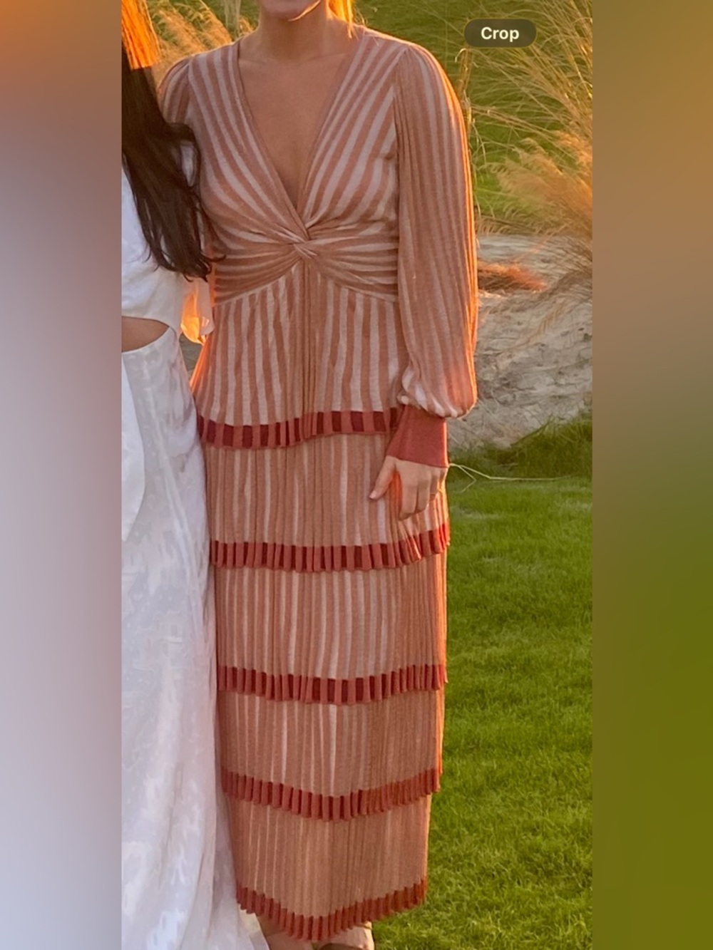 Anthropologie Striped Maxi Dress in Blush and Rust